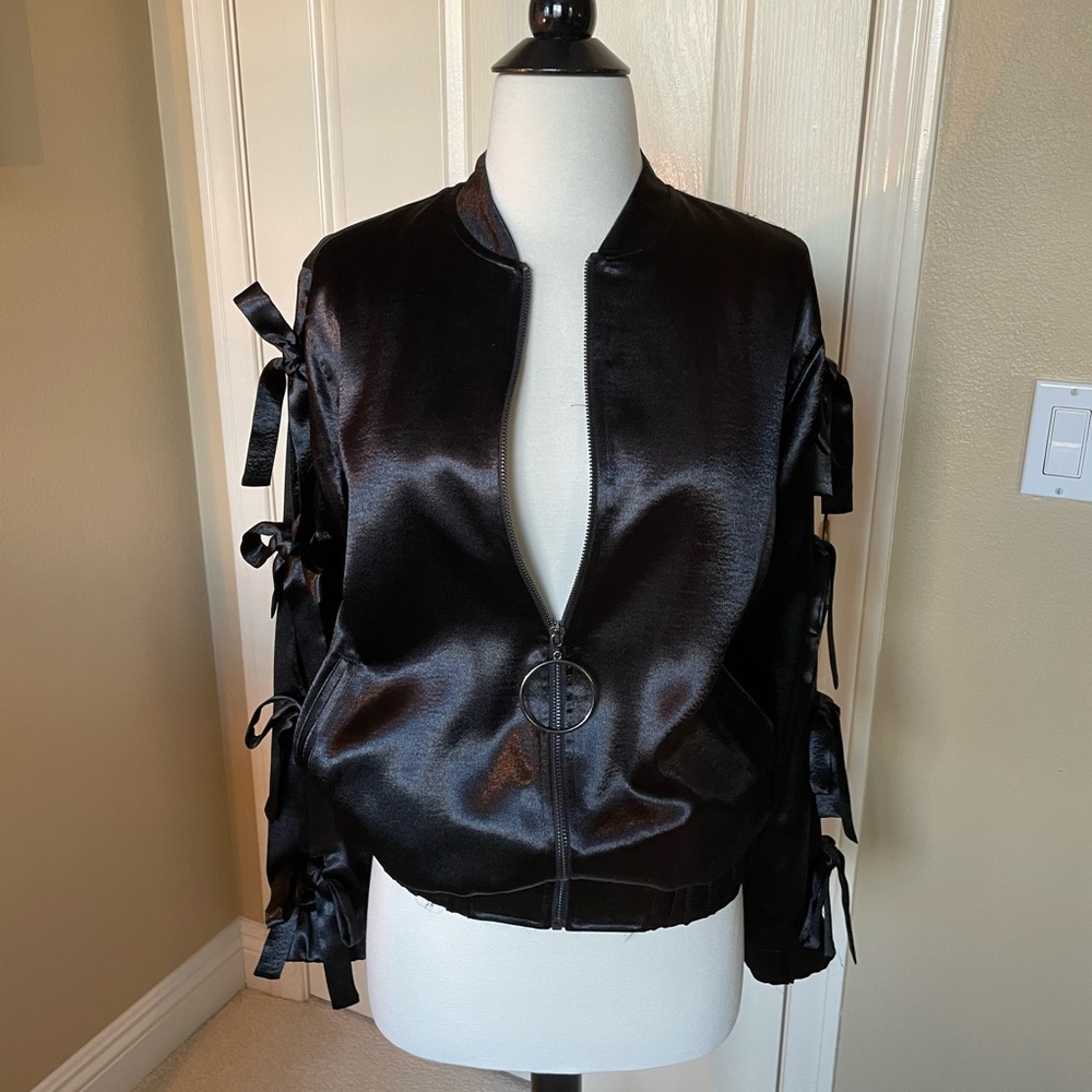 RO & DE shiny black jacket in size small
